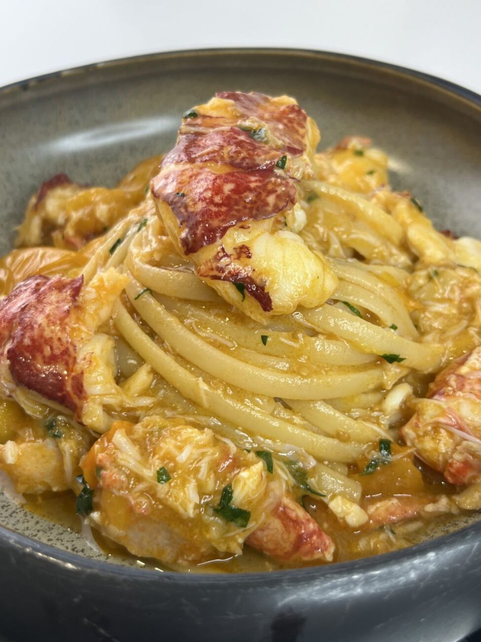 Fettuccine au baby homard arrabiata